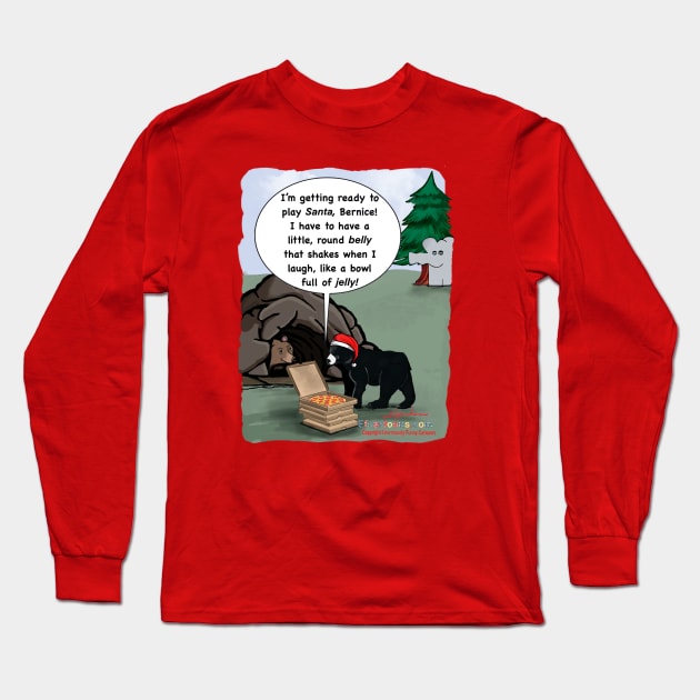 Santa Bear Long Sleeve T-Shirt by Enormously Funny Cartoons